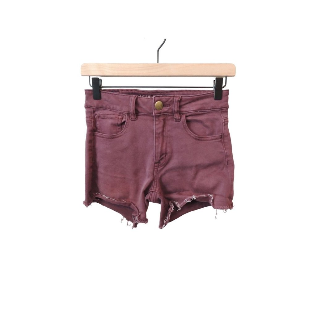 American Eagle Women's High Rise Super Stretch Destressed Shorties Size 0